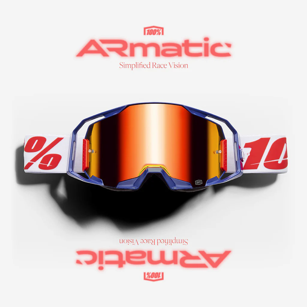 100% - Armatic Mach Z Navy/Red/White Mirrored Lens Goggle - Image 2