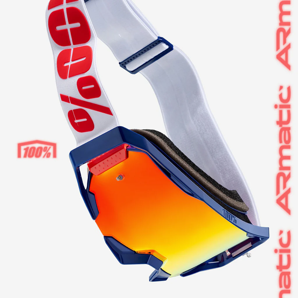 100% - Armatic Mach Z Navy/Red/White Mirrored Lens Goggle - Image 3