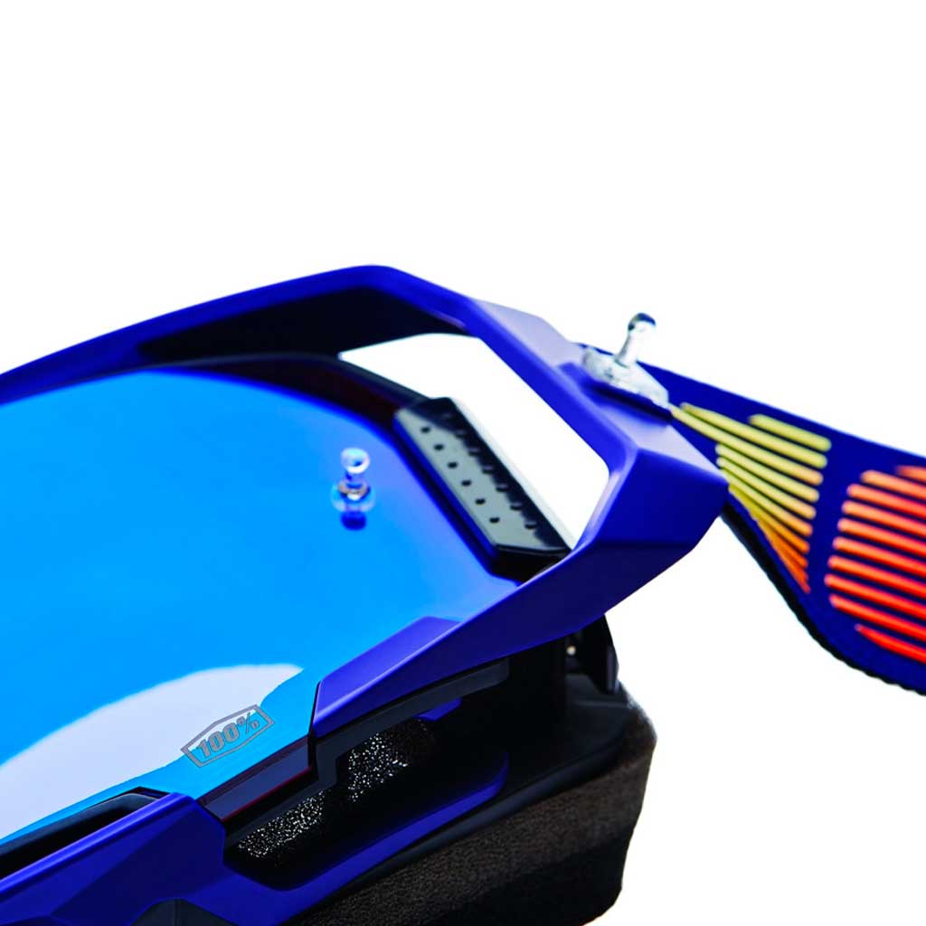 100% - Armega Hiper Agenda Blue Mirror Goggles - Image 4