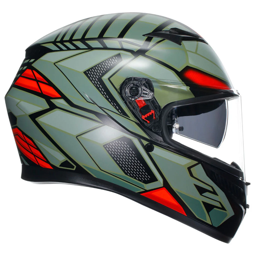 AGV - K3 Decept Black/Green/Red Helmet - Image 3