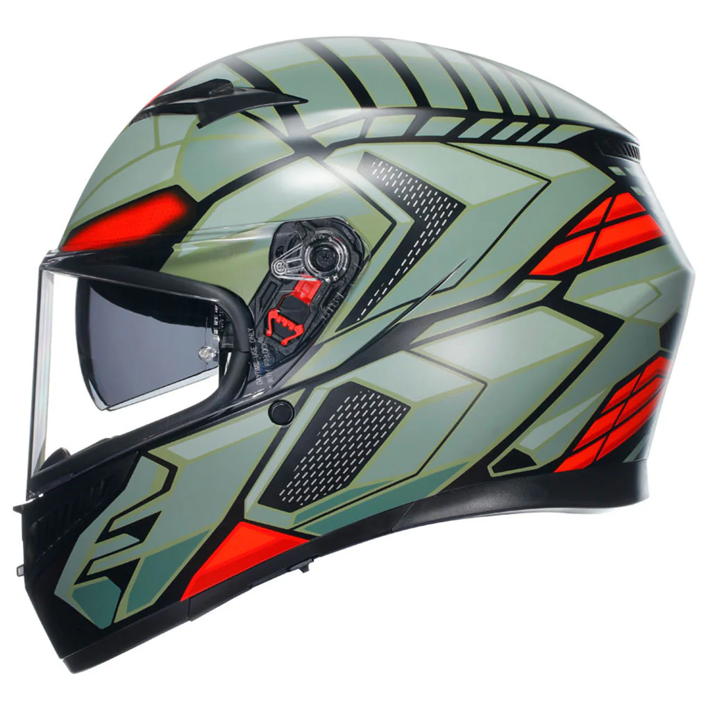 AGV - K3 Decept Black/Green/Red Helmet - Image 4