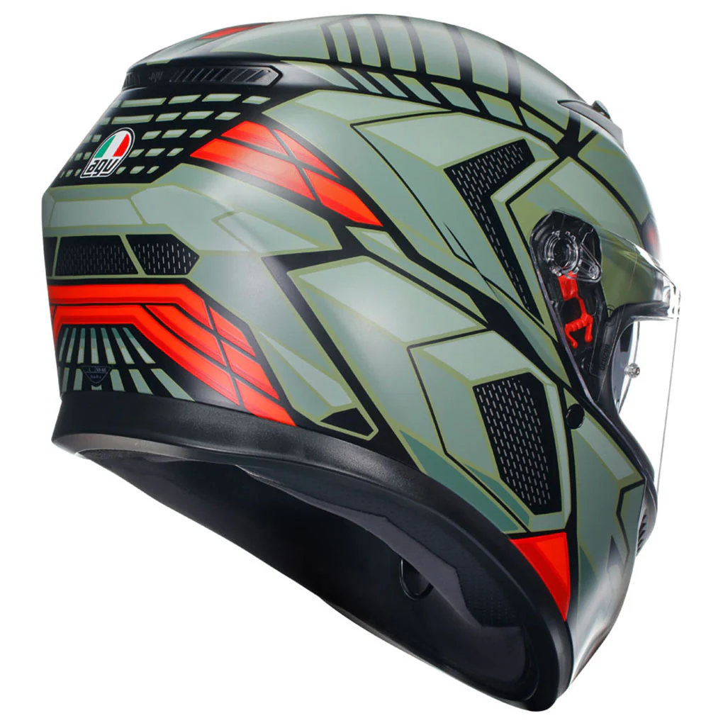 AGV - K3 Decept Black/Green/Red Helmet - Image 5