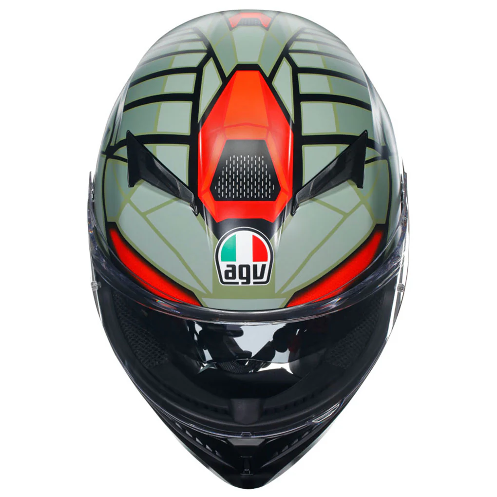 AGV - K3 Decept Black/Green/Red Helmet - Image 7