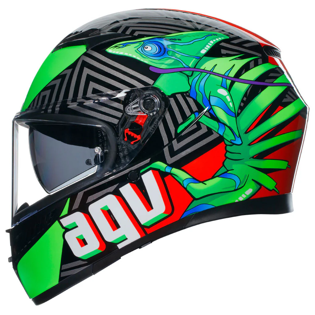 AGV - K3 Kamaleon Black/Red/Green Helmet - Image 4