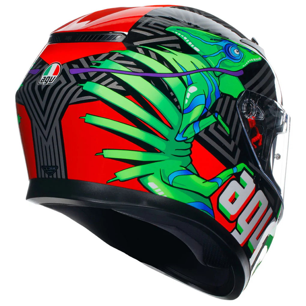 AGV - K3 Kamaleon Black/Red/Green Helmet - Image 5
