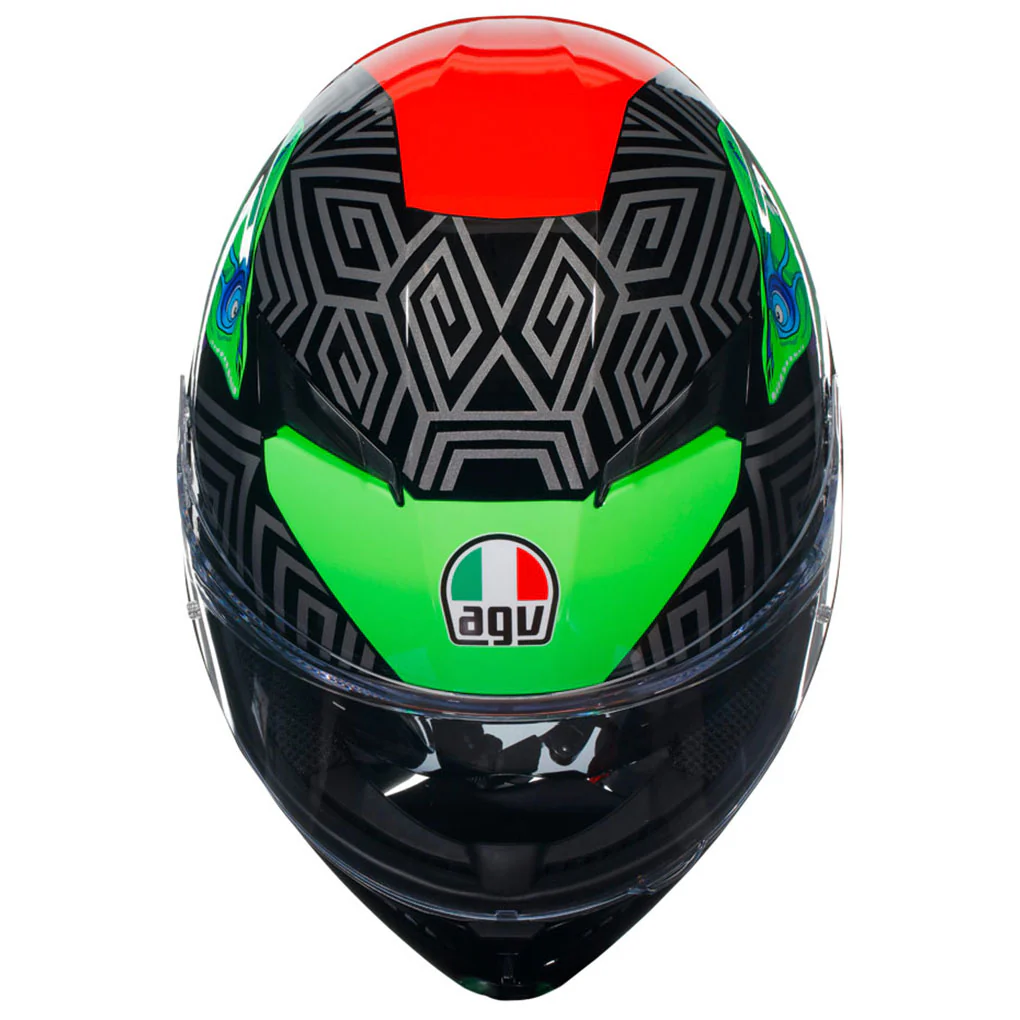 AGV - K3 Kamaleon Black/Red/Green Helmet - Image 7