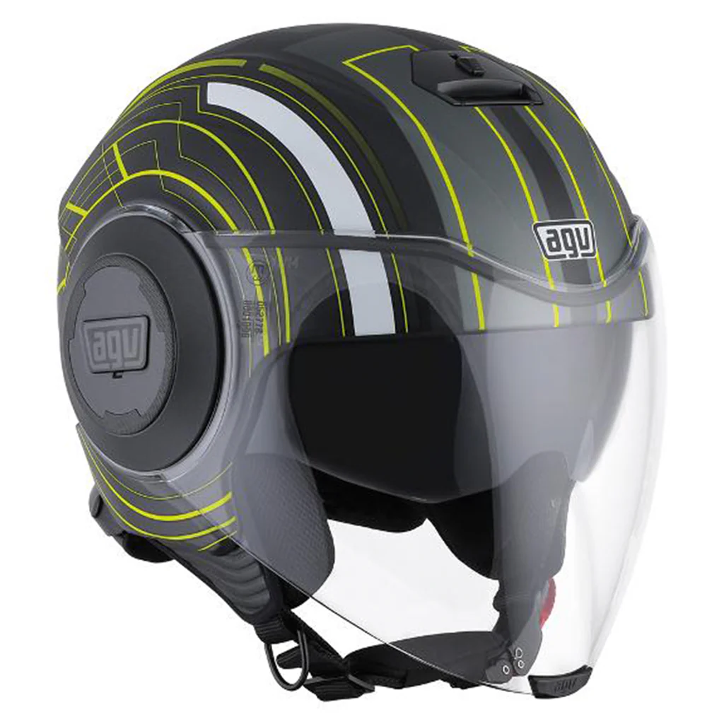 AGV - Fluid Chicago Black/Yellow Open Face Helmet