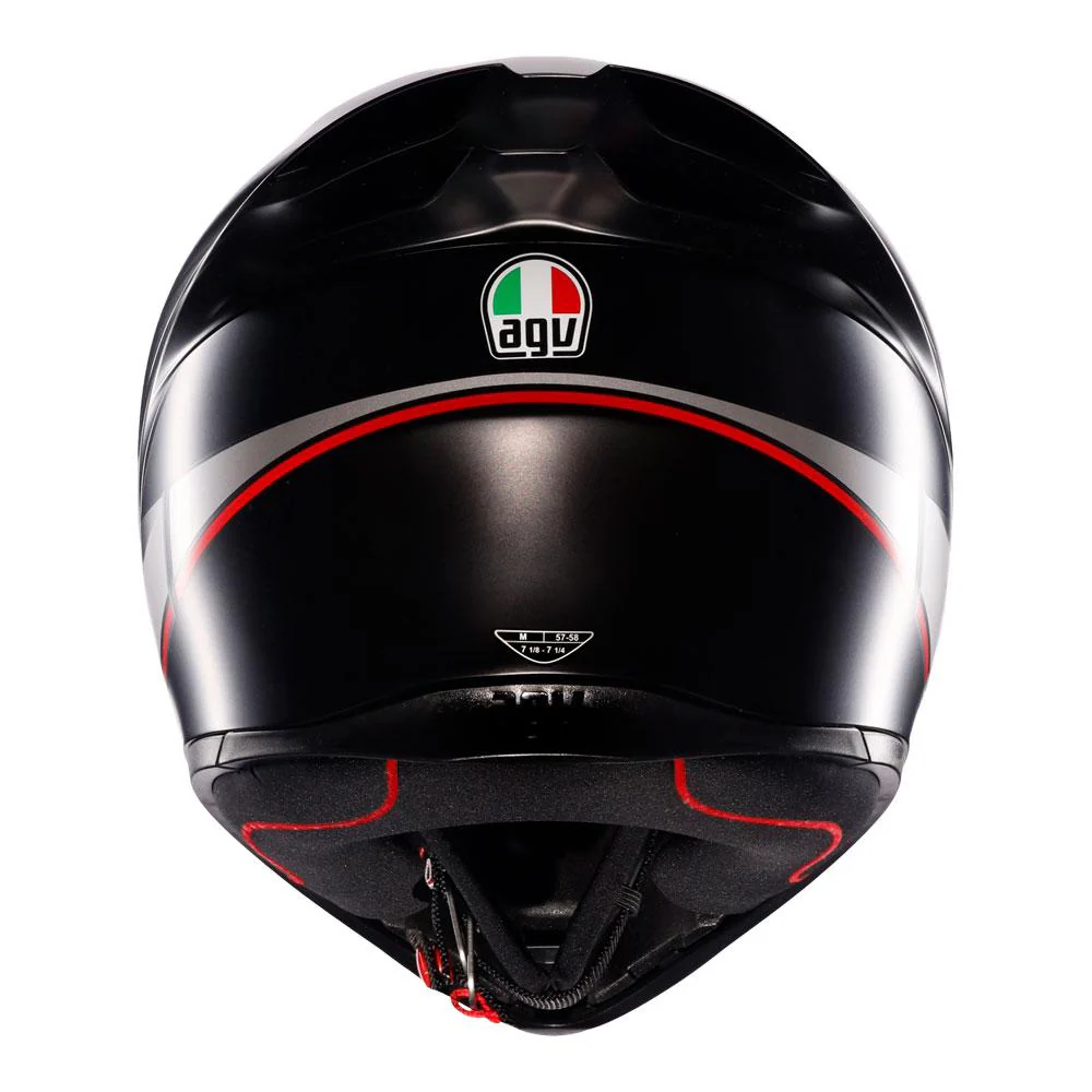 AGV - K1 S Lap Matt Black/Grey/Red Full Face Helmet - Image 5