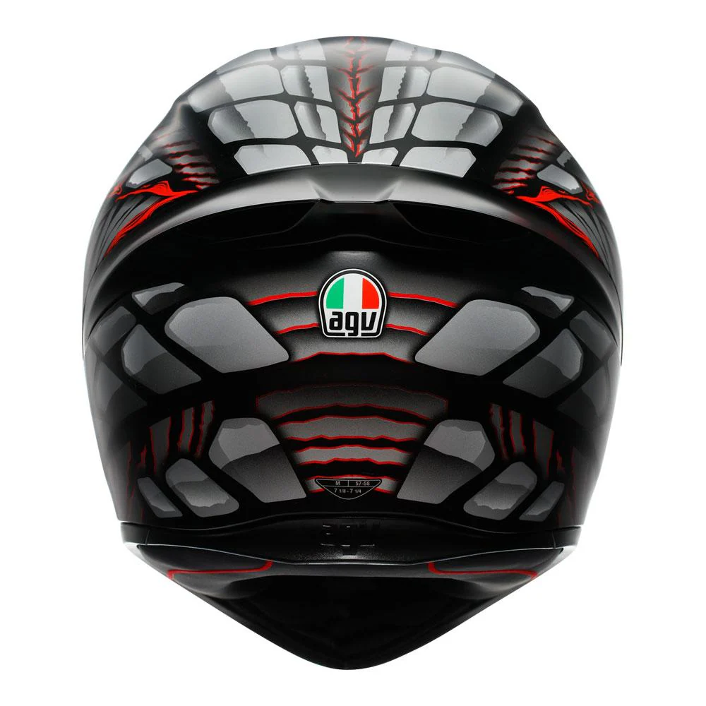 AGV - K1 S Lyzard Black/Grey/Red Full Face Helmet - Image 4