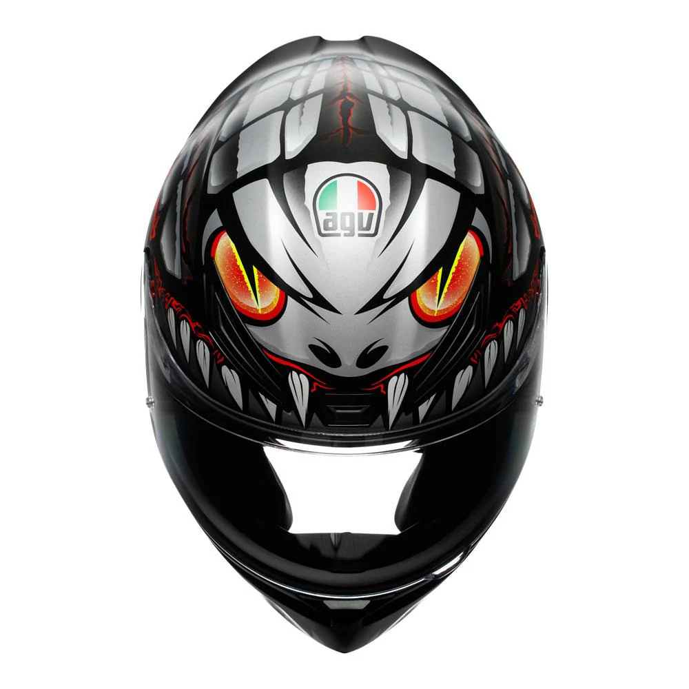 AGV - K1 S Lyzard Black/Grey/Red Full Face Helmet - Image 6