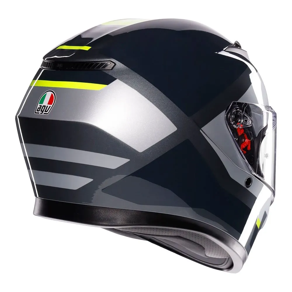 AGV - K3 Shade Black/Grey/Yellow Helmet - Image 5