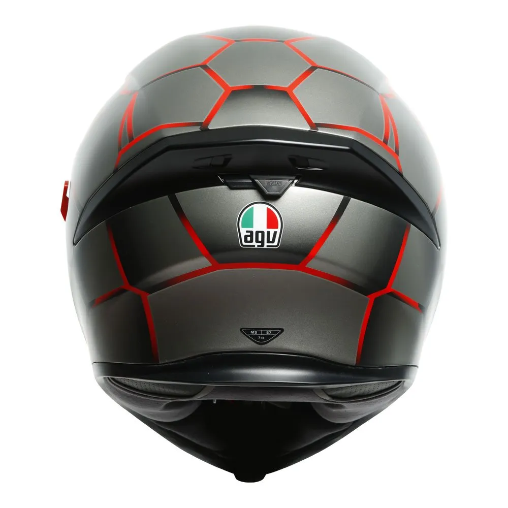 AGV - K5 S Vulcanum Grey/Red Helmet - Image 3