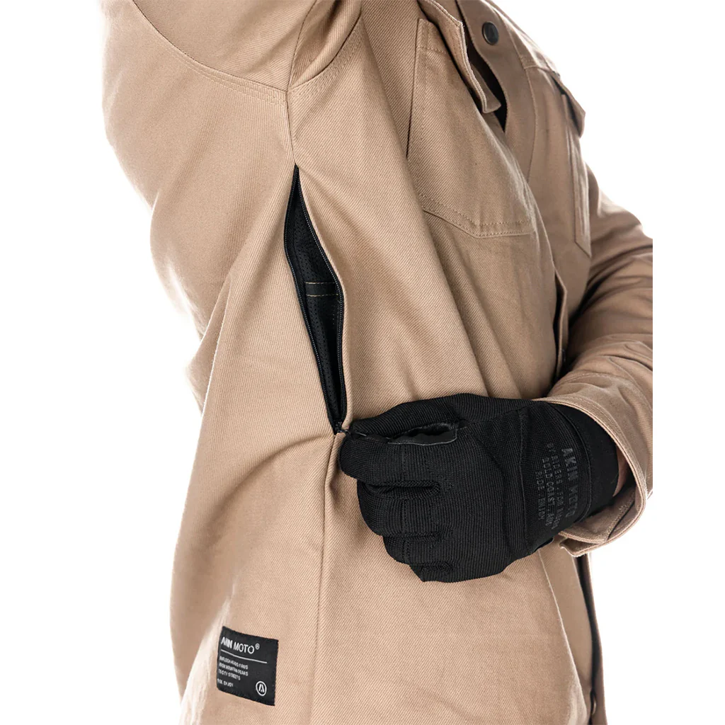 Akin Moto - Trusty 2.0 Khaki Motorcycle Shirt - Image 3