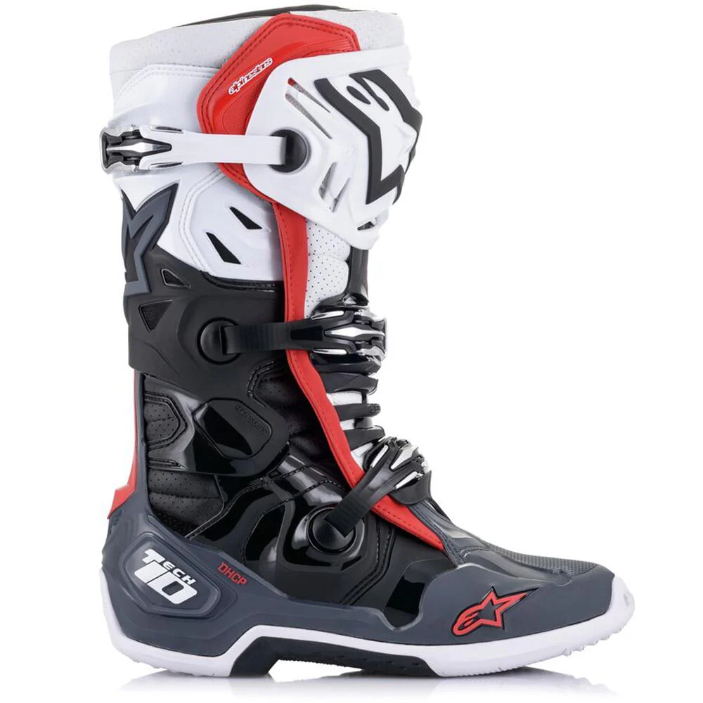Alpinestars - Tech 10 Black/Grey/Red Supervented MX Boots - Image 2