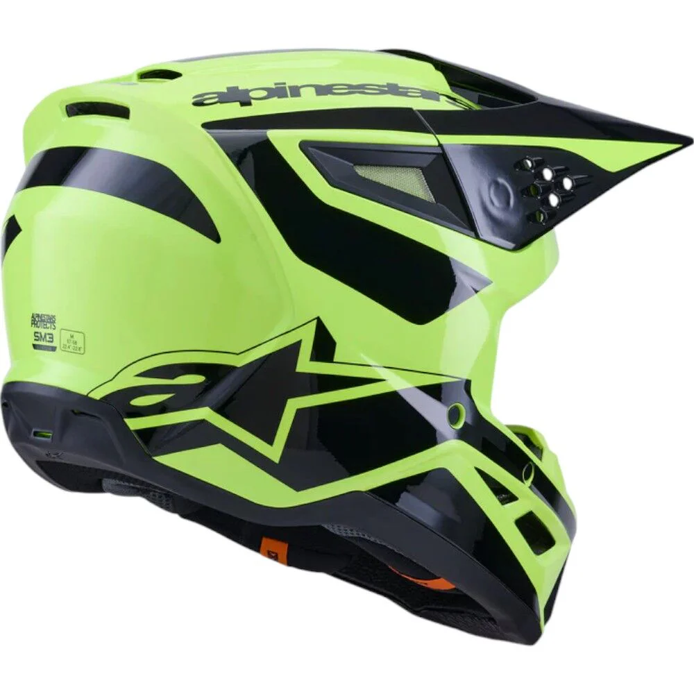 Alpinestars - 2025 SM3 Heat Fluoro Yellow/Black Helmet - Image 4