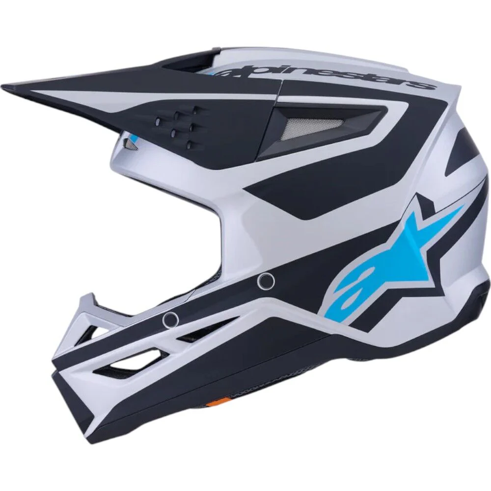 Alpinestars - 2025 SM3 Heat Silver/Blue/Black Matt Helmet - Image 2