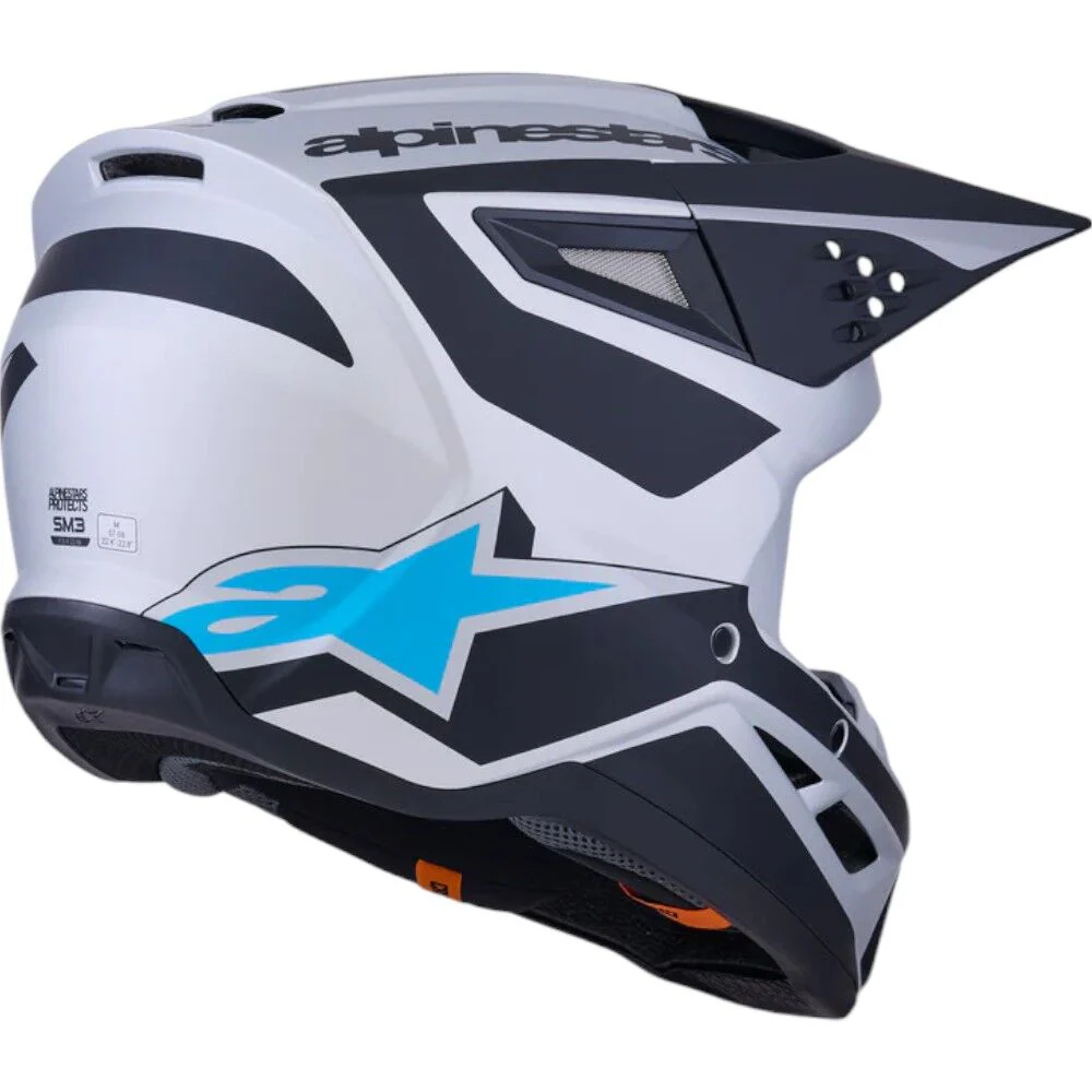 Alpinestars - 2025 SM3 Heat Silver/Blue/Black Matt Helmet - Image 4
