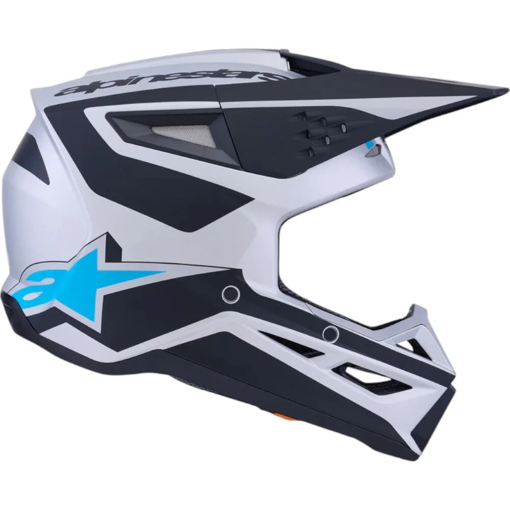 Alpinestars - 2025 SM3 Heat Silver/Blue/Black Matt Helmet - Image 5