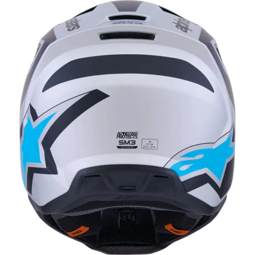 Alpinestars - 2025 SM3 Heat Silver/Blue/Black Matt Helmet - Image 6