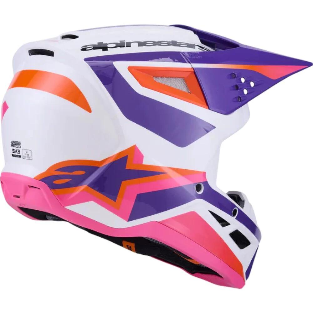 Alpinestars - 2025 SM3 Heat White/Purple/Pink Gloss Helmet - Image 4
