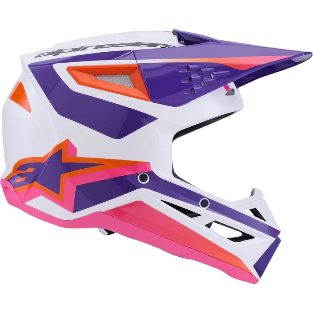 Alpinestars - 2025 SM3 Heat White/Purple/Pink Gloss Helmet - Image 5