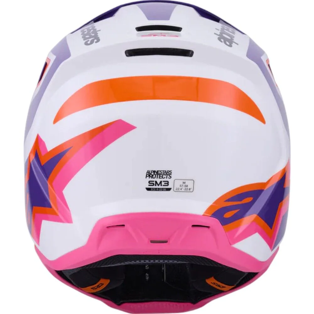 Alpinestars - 2025 SM3 Heat White/Purple/Pink Gloss Helmet - Image 6
