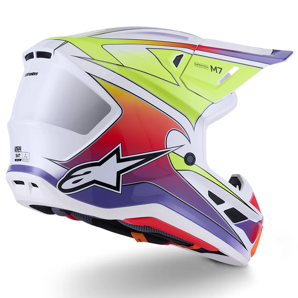 Alpinestars - 2026 SM7 Fuse White/Yellow/Purple Gloss Helmet - Image 2