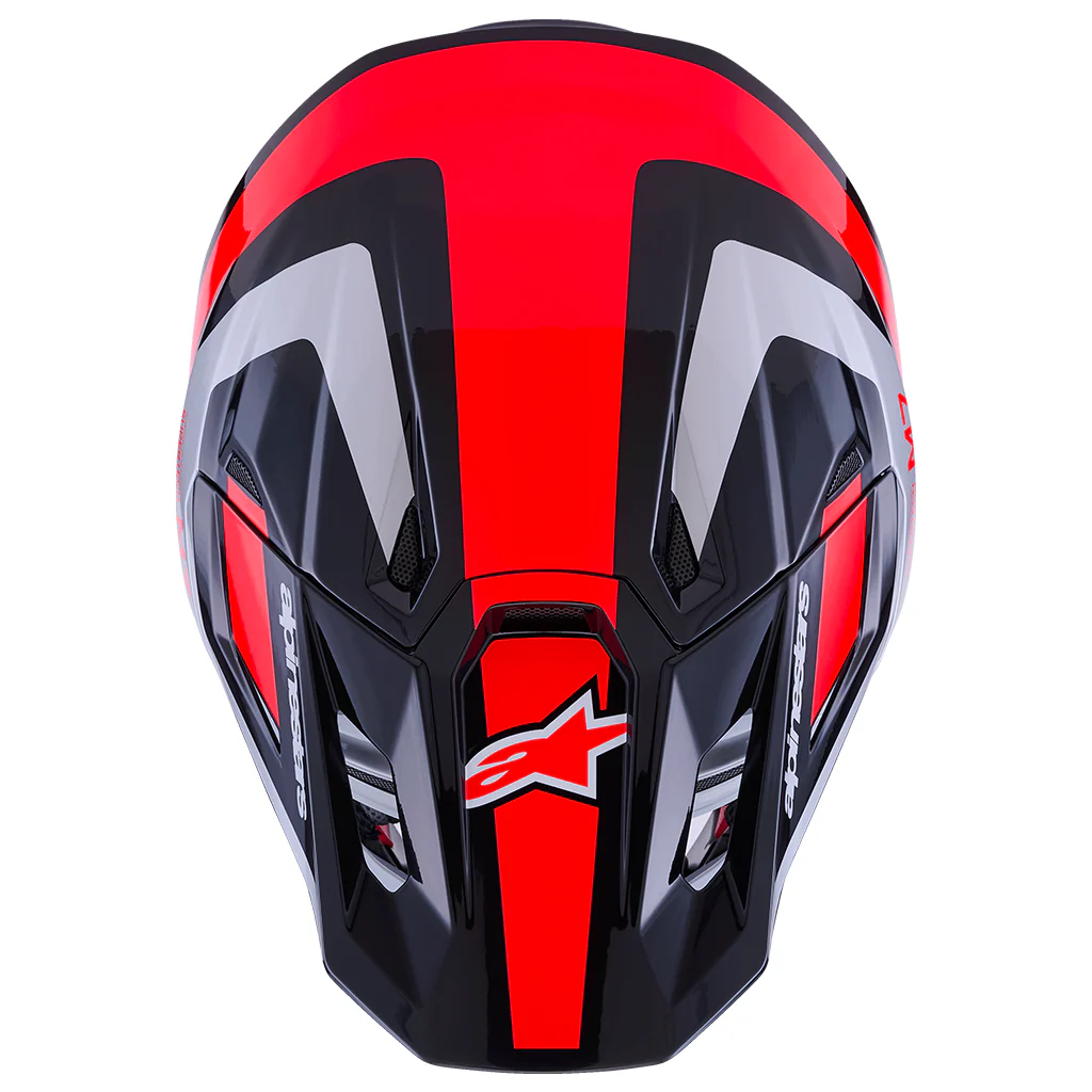 Alpinestars - 2026 SM7 Rise Black/Silver/Red Helmet - Image 3