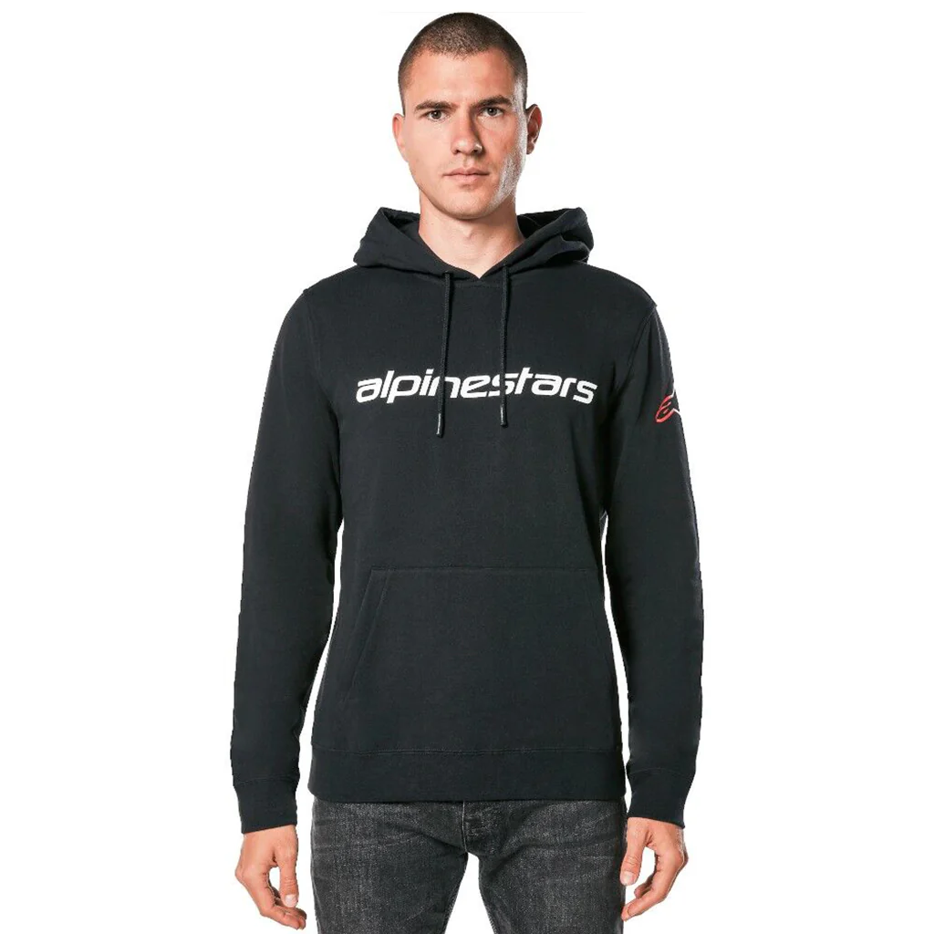 Alpinestars - Linear Wordmark V3 Black/White/Red Hoodie - Image 2