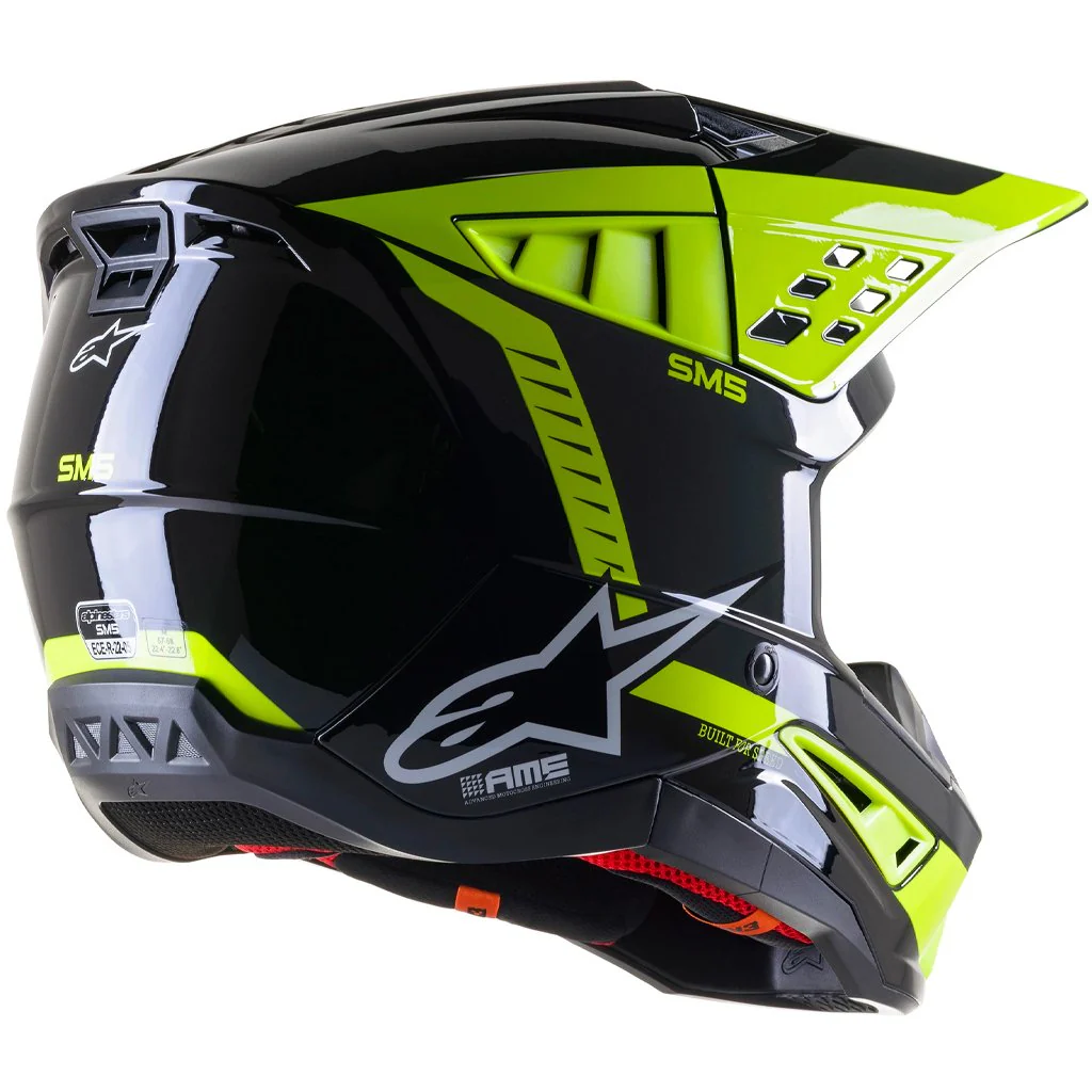 Alpinestars - 2023 SM5 Beam Black/Yellow Helmet - Image 3