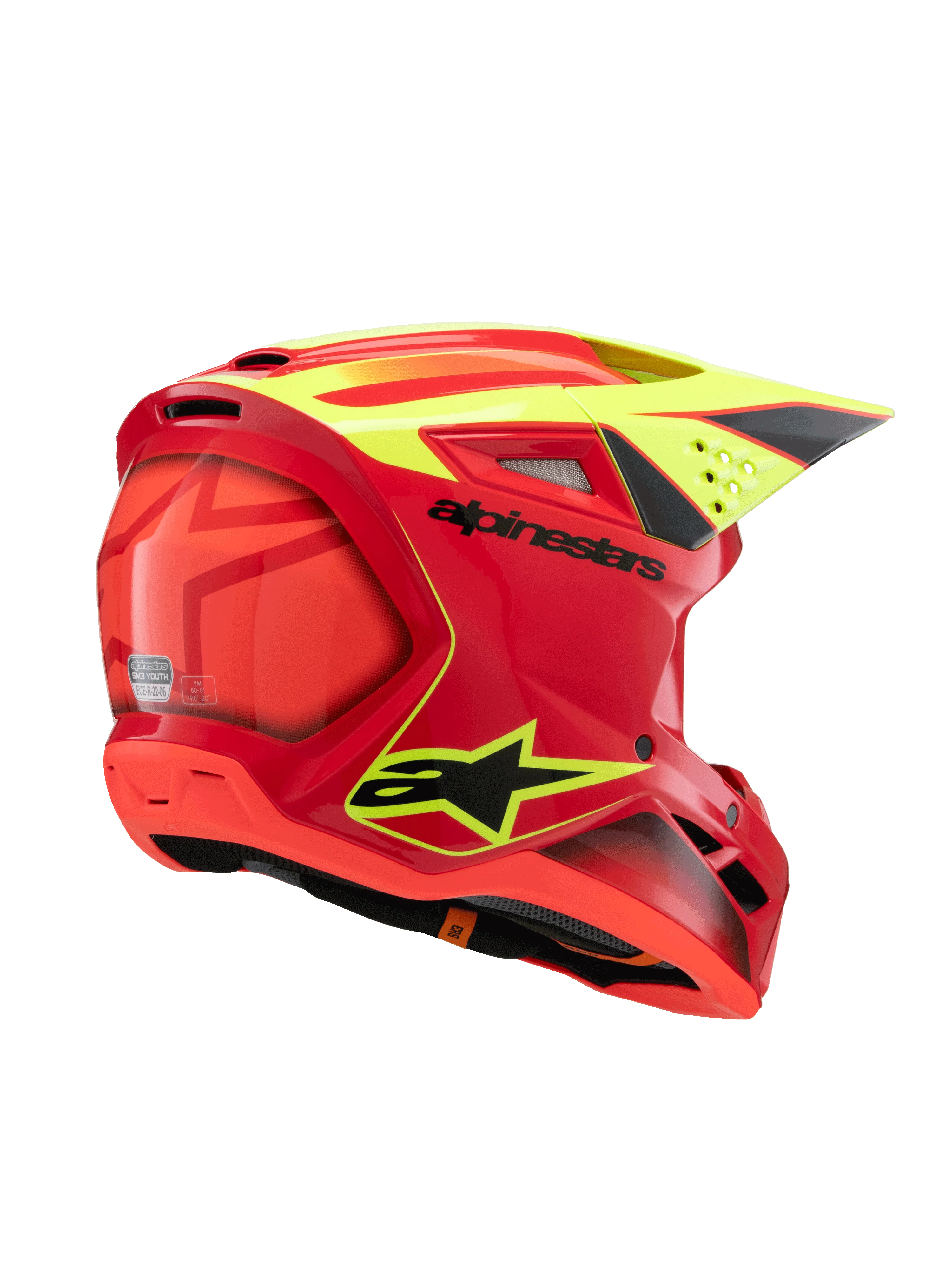 Alpinestars - 2025 SM3 Youth Fray Red Yellow Black MX Helmet - Image 2