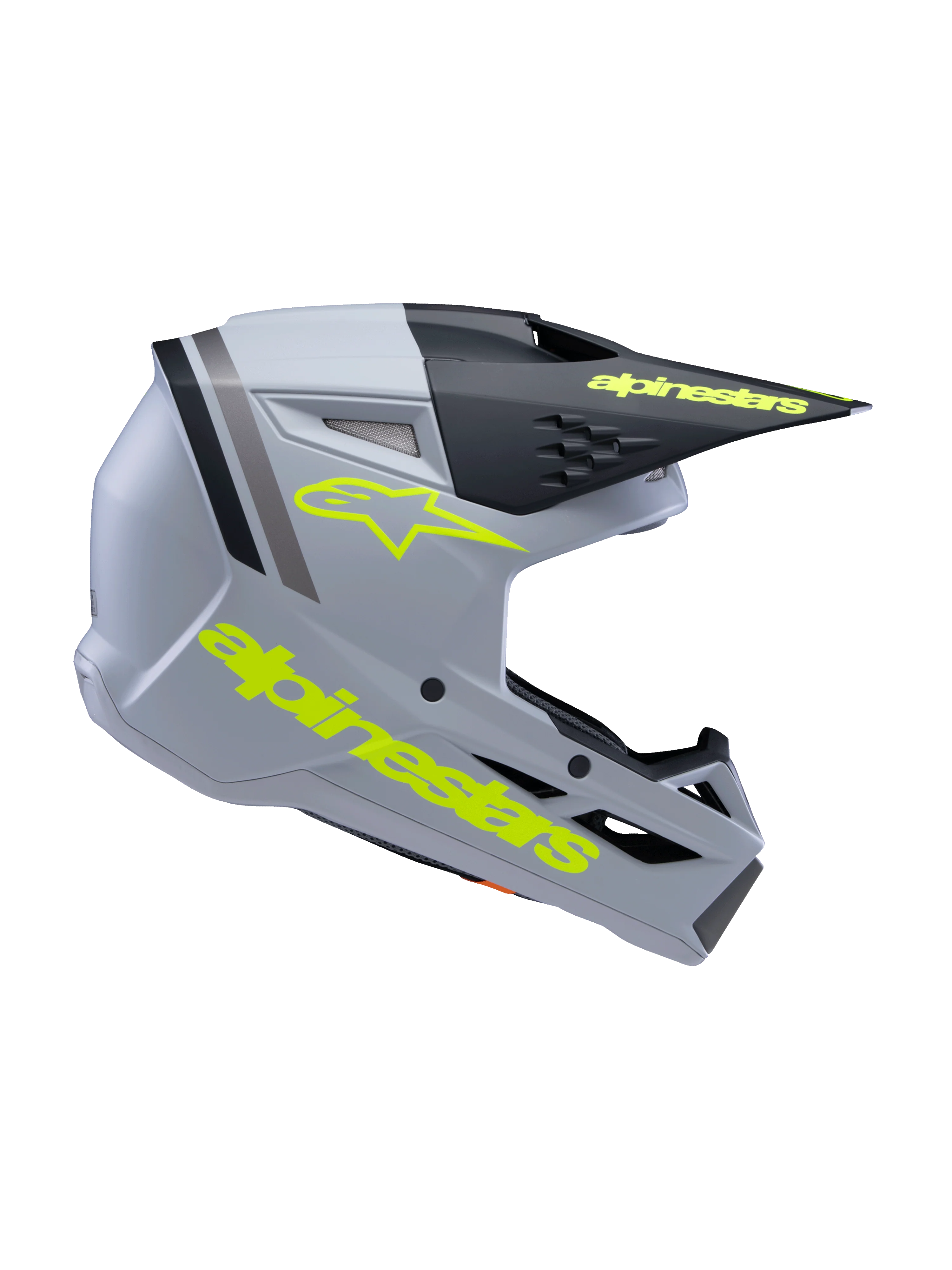 Alpinestars - 2025 SM3 Youth Radium Grey Black Yellow Matt MX Helmet - Image 3