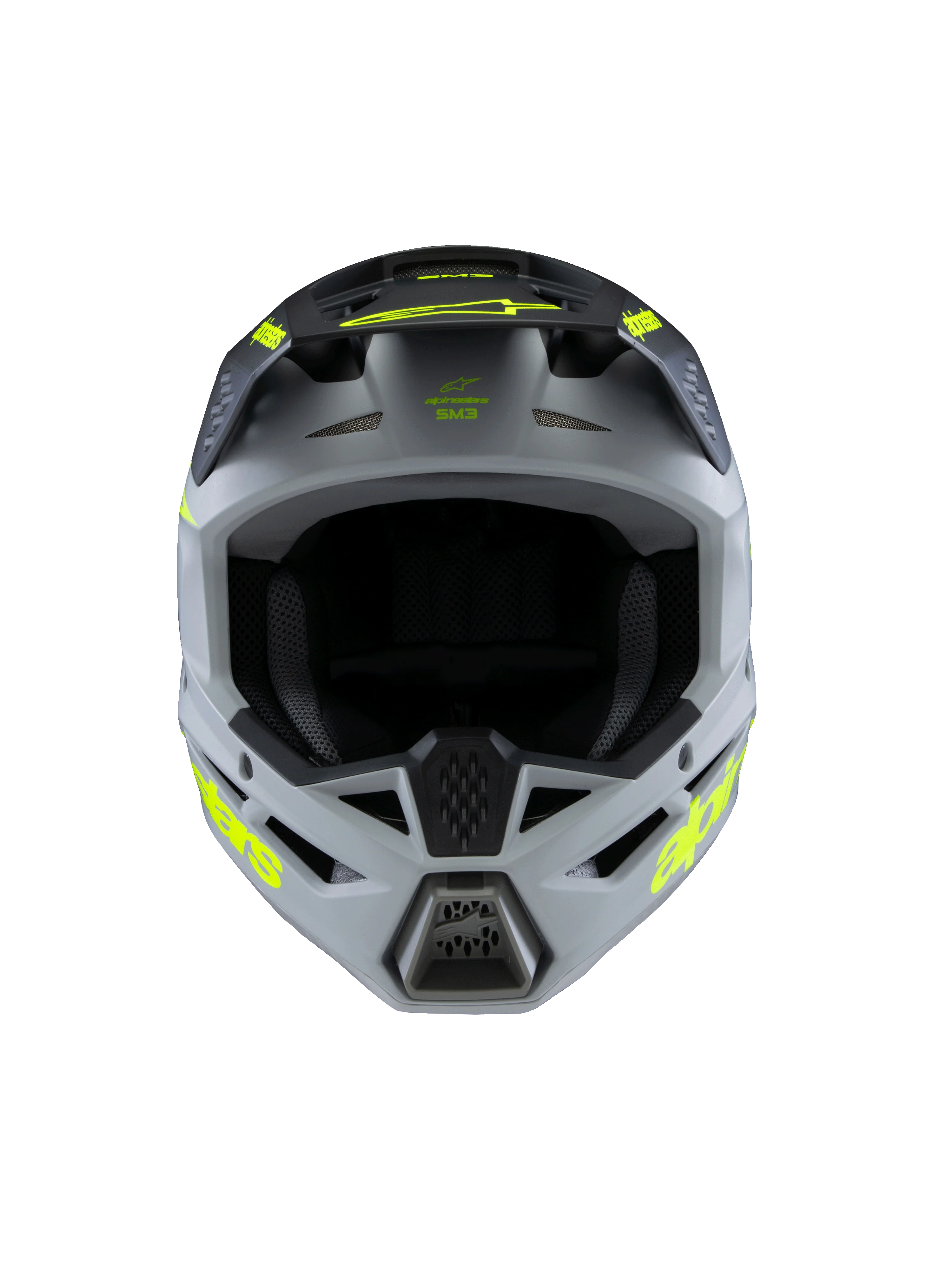 Alpinestars - 2025 SM3 Youth Radium Grey Black Yellow Matt MX Helmet - Image 7