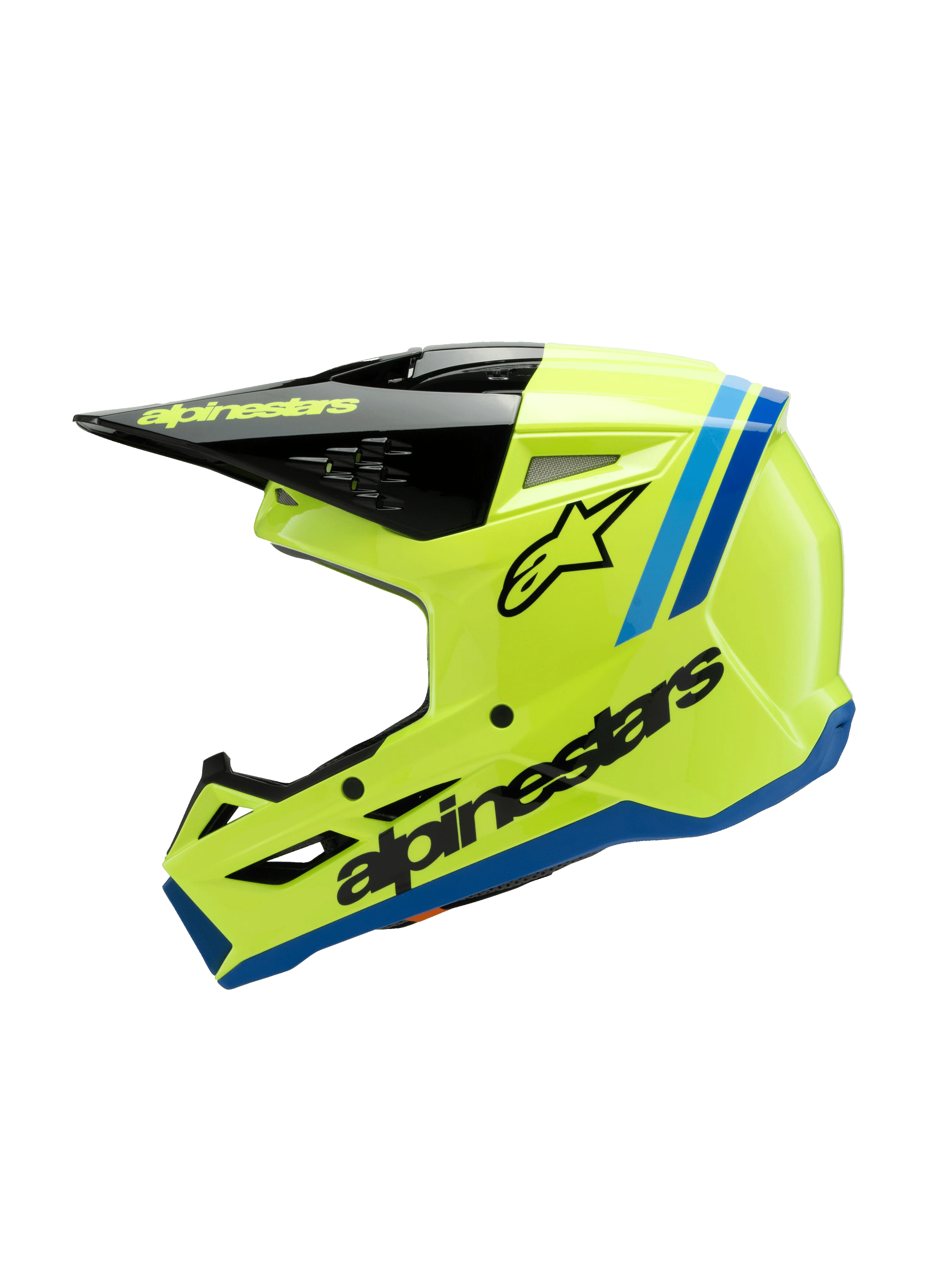 Alpinestars - 2025 SM3 Youth Radium Yellow Black Blue Glossy MX Helmet - Image 4