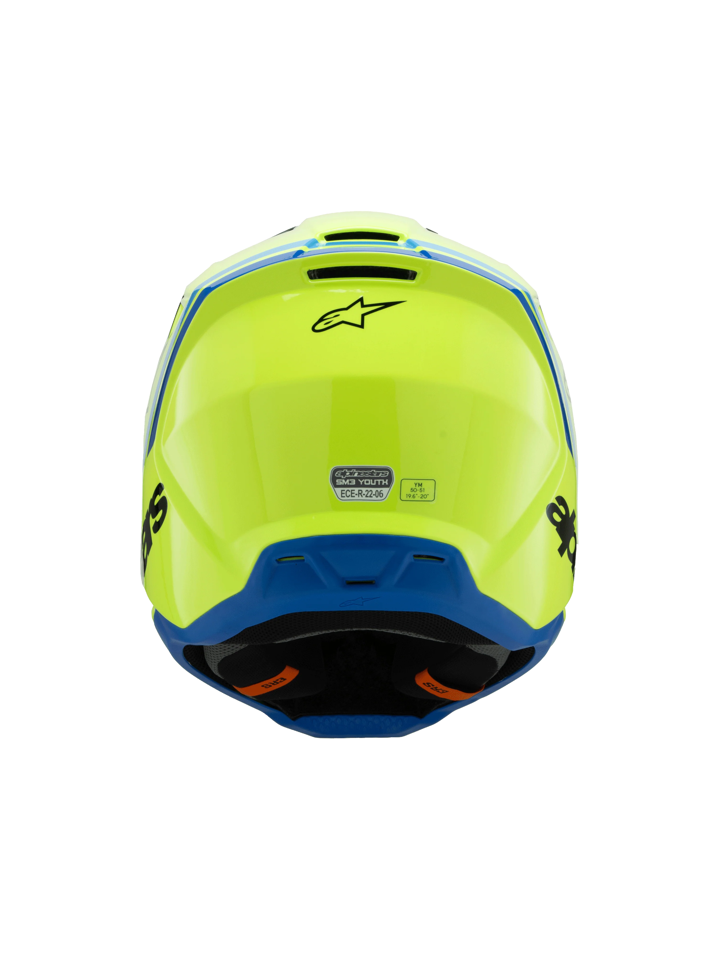 Alpinestars - 2025 SM3 Youth Radium Yellow Black Blue Glossy MX Helmet - Image 5