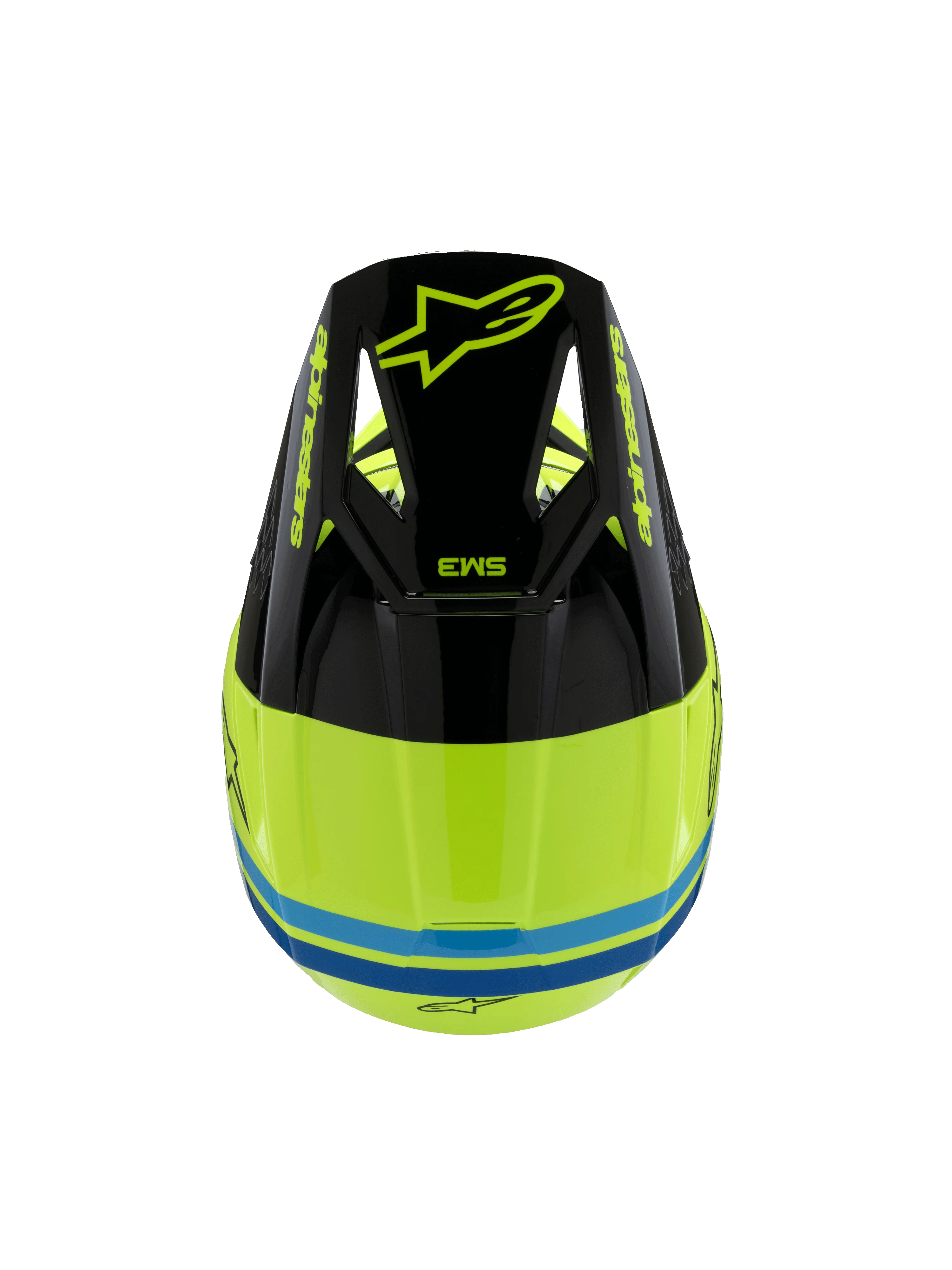 Alpinestars - 2025 SM3 Youth Radium Yellow Black Blue Glossy MX Helmet - Image 6
