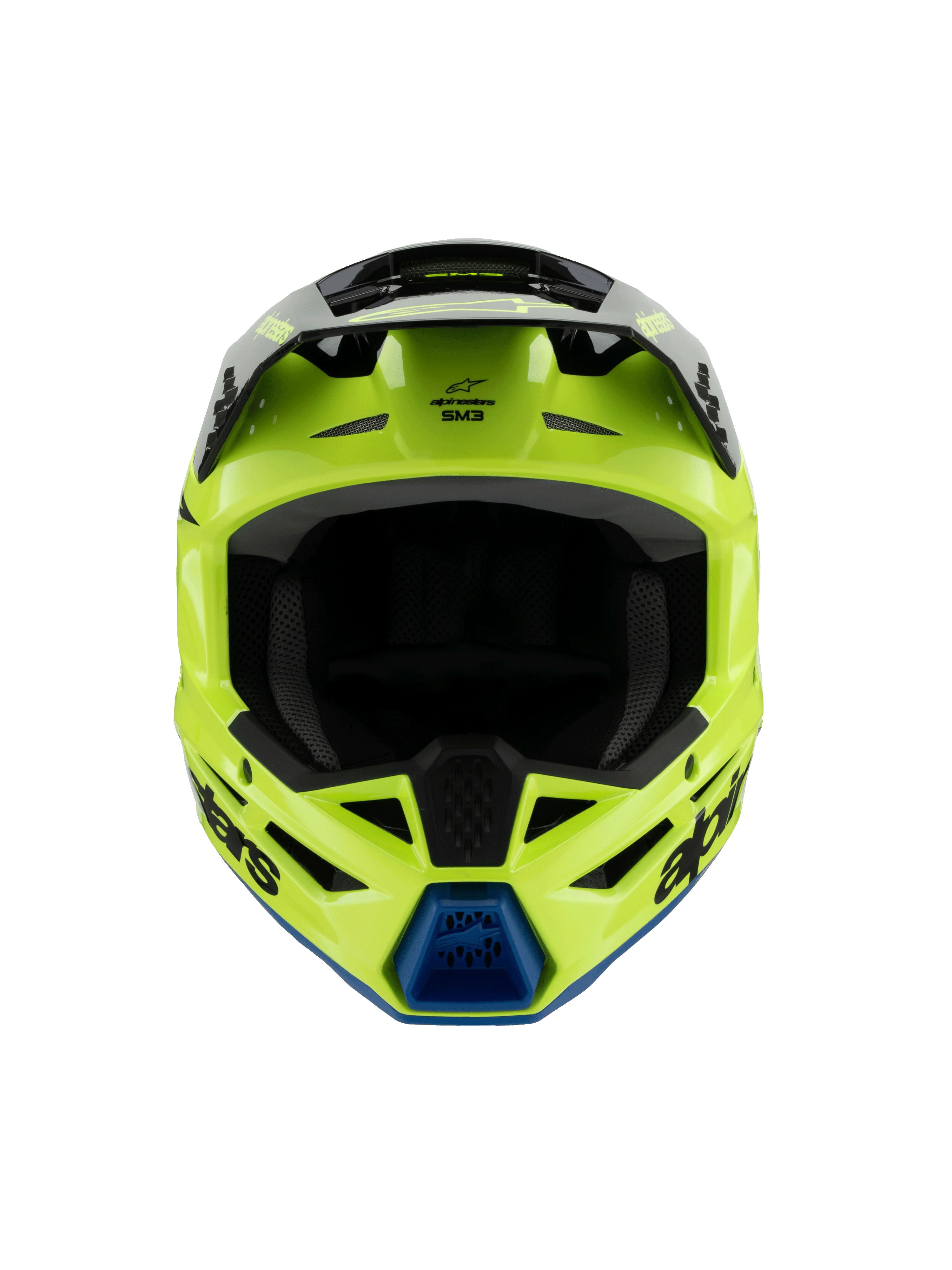 Alpinestars - 2025 SM3 Youth Radium Yellow Black Blue Glossy MX Helmet - Image 7