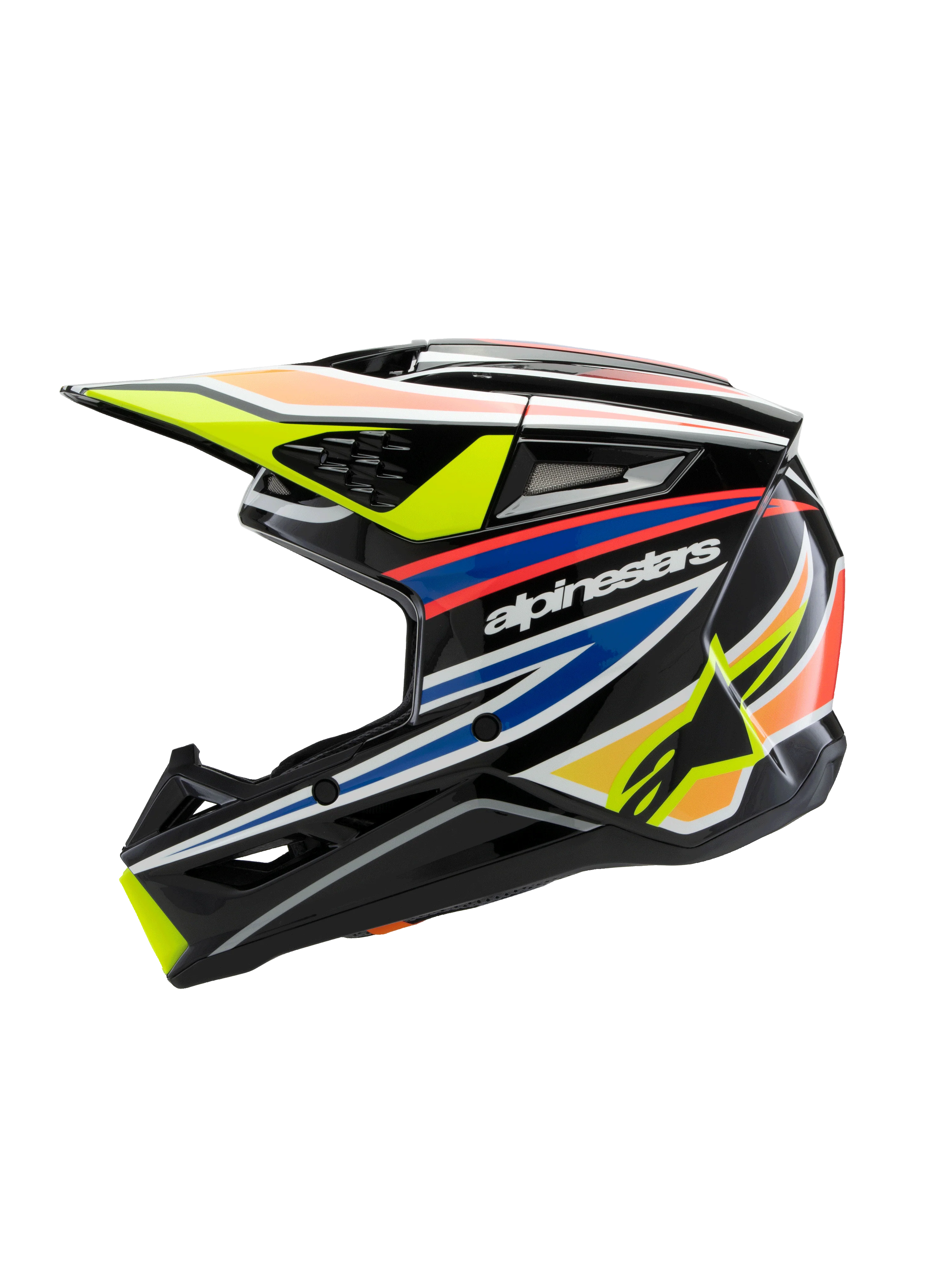 Alpinestars - 2025 SM3 Youth Wurx Black Yellow-Fluro Blue Red Glossy MX Helmet - Image 4
