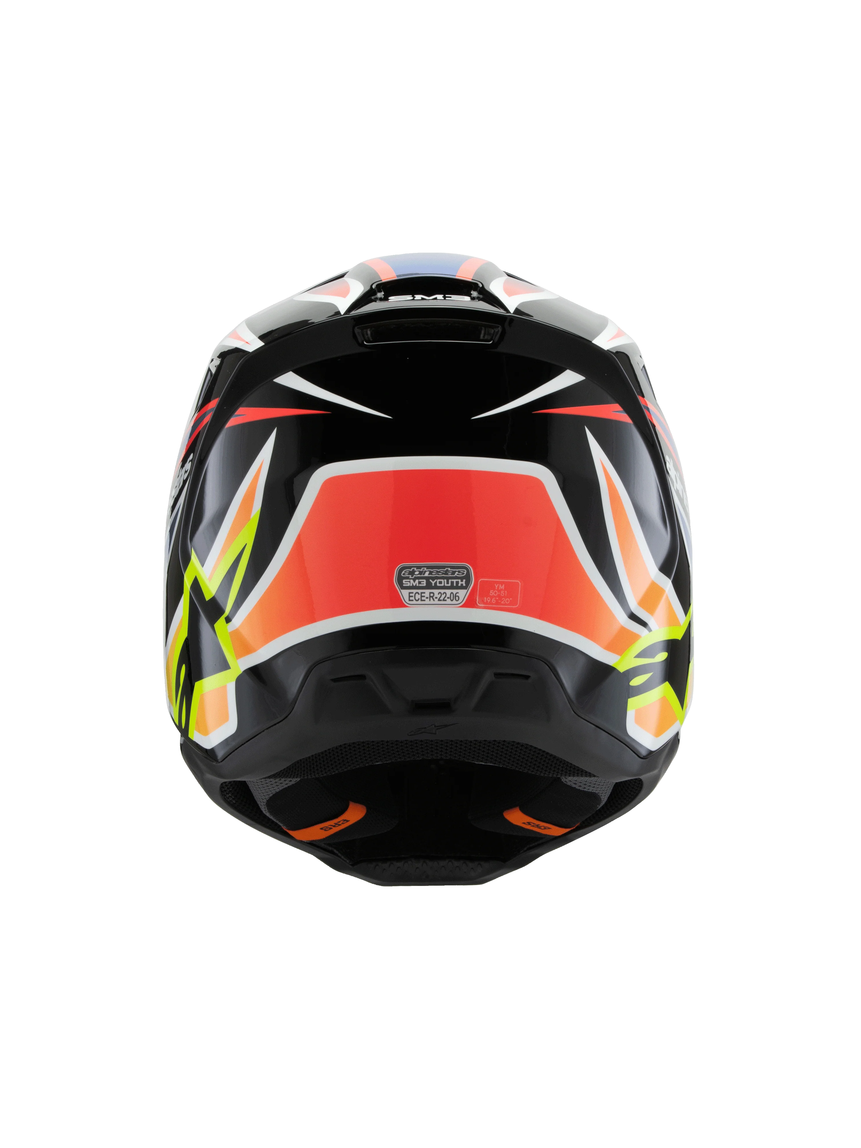 Alpinestars - 2025 SM3 Youth Wurx Black Yellow-Fluro Blue Red Glossy MX Helmet - Image 5