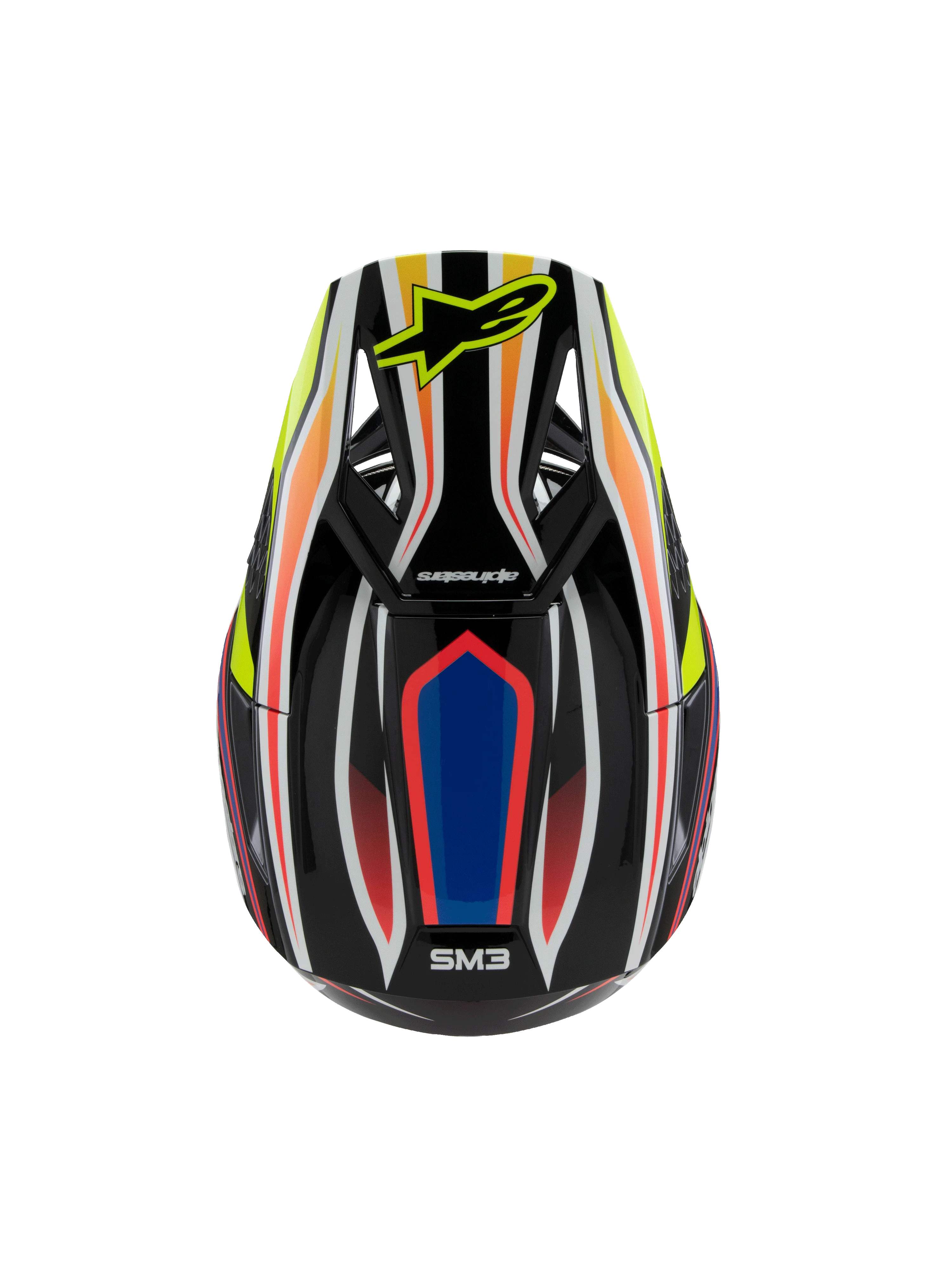 Alpinestars - 2025 SM3 Youth Wurx Black Yellow-Fluro Blue Red Glossy MX Helmet - Image 6