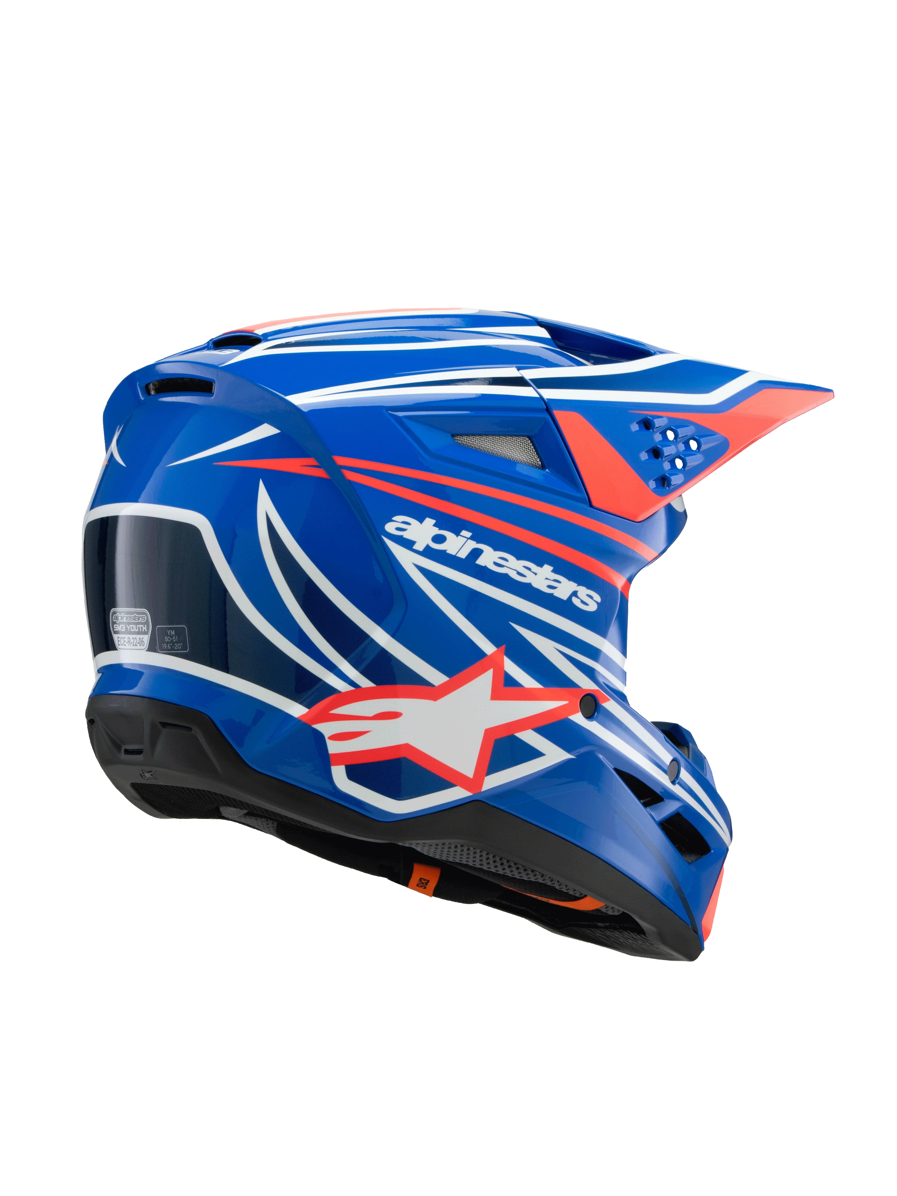 Alpinestars - 2025 SM3 Youth Wurx Blue Red White Black Glossy MX Helmet - Image 2