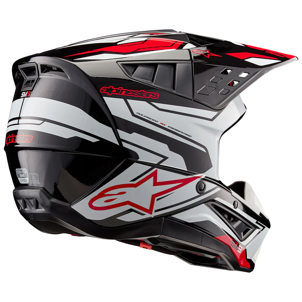 Alpinestars - 2025 SM5 Action 2 Black/White/Red Helmet - Image 2