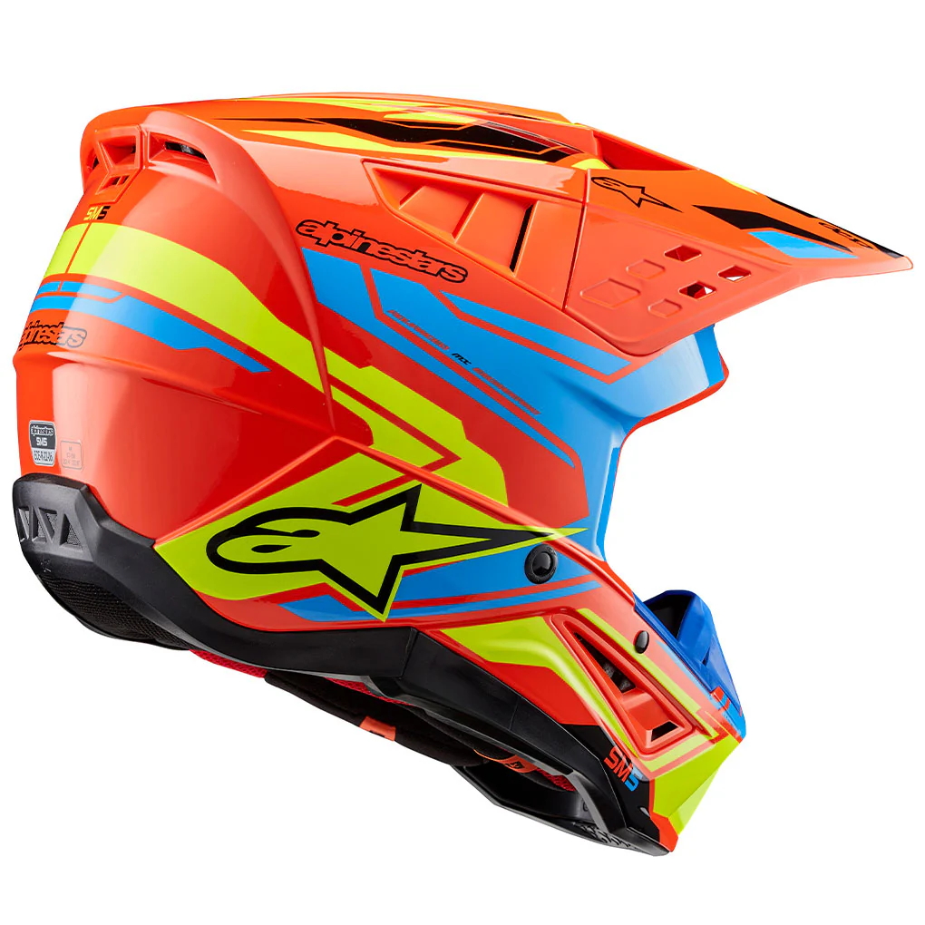 Alpinestars - 2025 SM5 Action 2 Orange/Blue/Yellow Helmet - Image 2