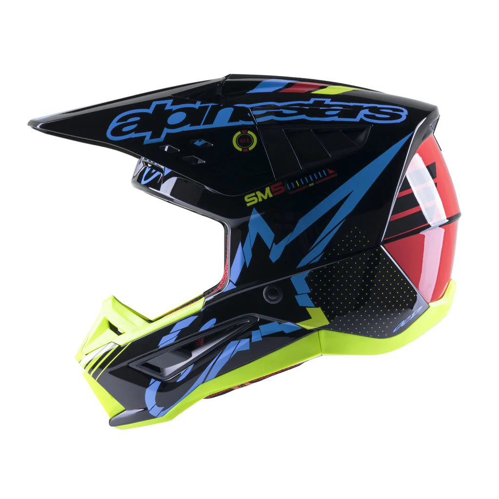 Alpinestars - 2023 SM5 Action Black/Yellow Helmet - Image 5