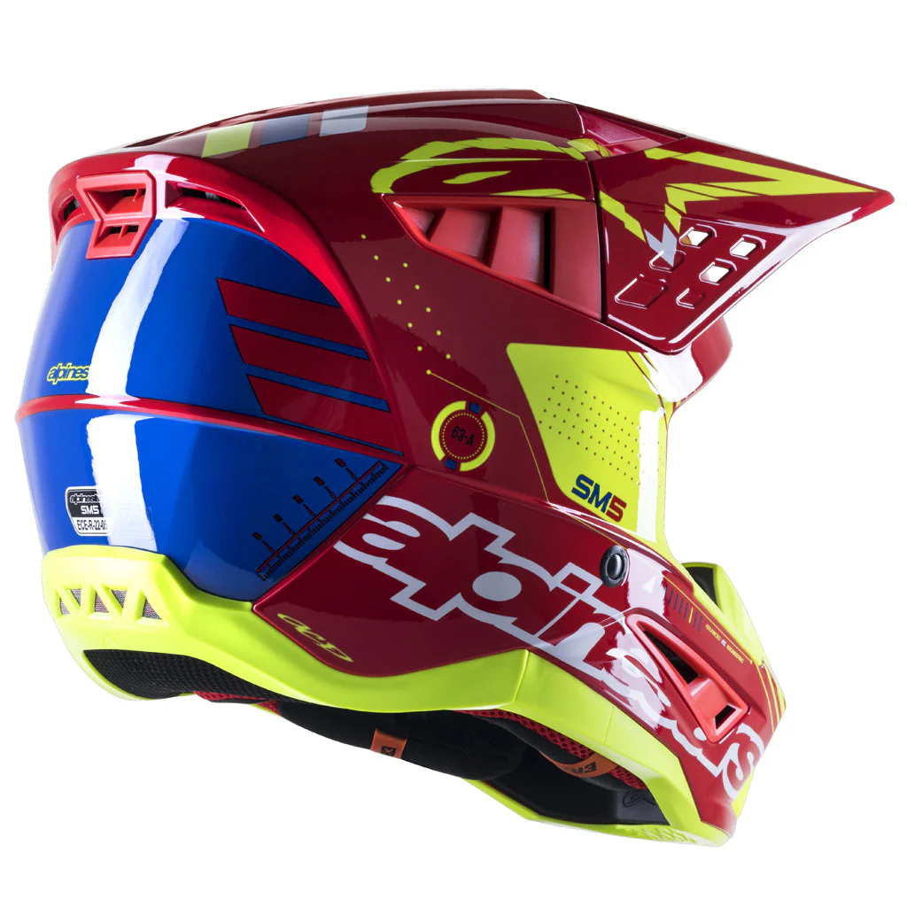 Alpinestars - 2023 SM5 Action Red/Yellow Helmet - Image 4