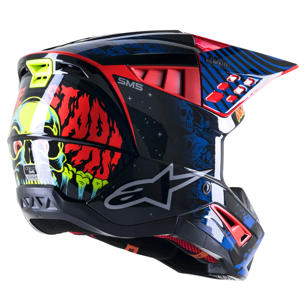 Alpinestars - 2023 SM5 Solar Flare Blue/Red Helmet - Image 3