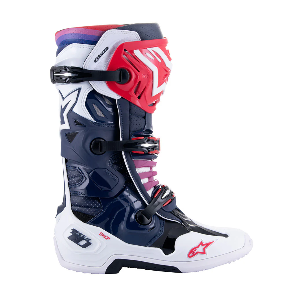 Alpinestars - Tech 10 White/Blue/Red Supervented MX Boots - Image 2
