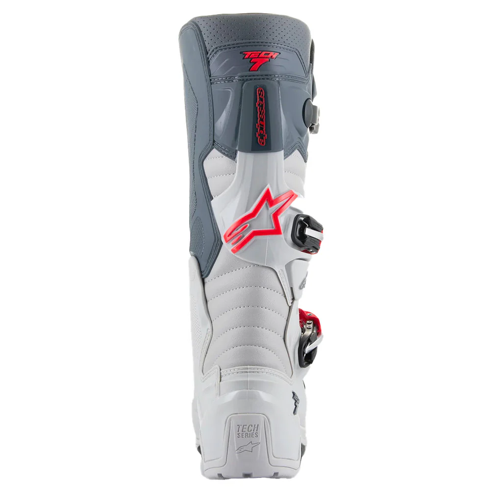 Alpinestars - Tech 7 Enduro Light Grey/Dark Grey/Bright Red MX Boots - Image 5