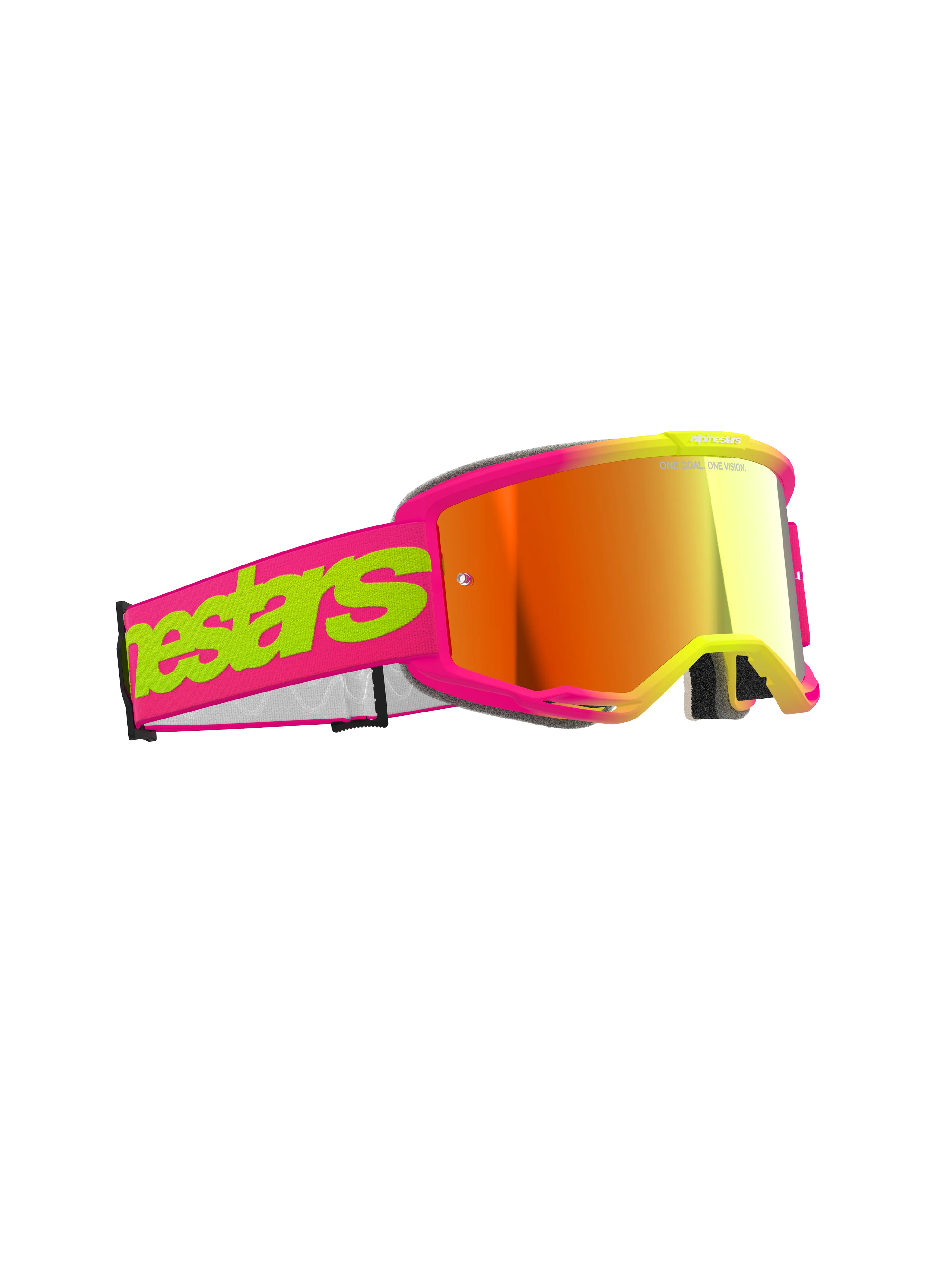 Alpinestars - Vision 5 Wordmark Pink/Yellow Mirror Lens Goggle - Image 2