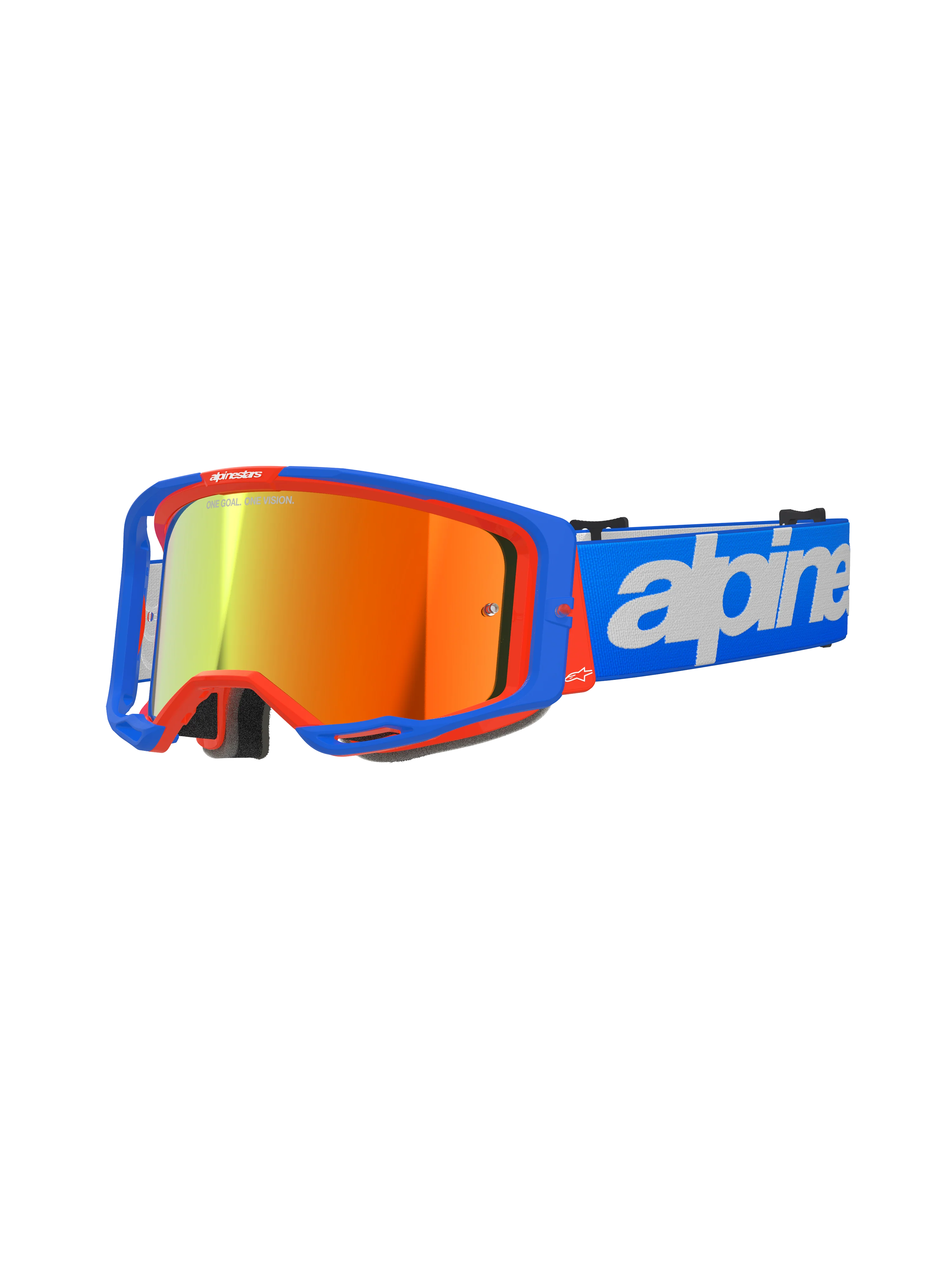 Alpinestars - Vision 8 Wordmark Blue/Orange Mirror Lens Goggle